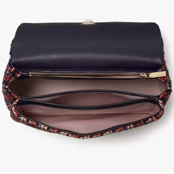 KATE SPADE NEW YORK Carlyle Tweed Medium Flap 2-way convertible bag. NWOT. - Picture 9 of 15